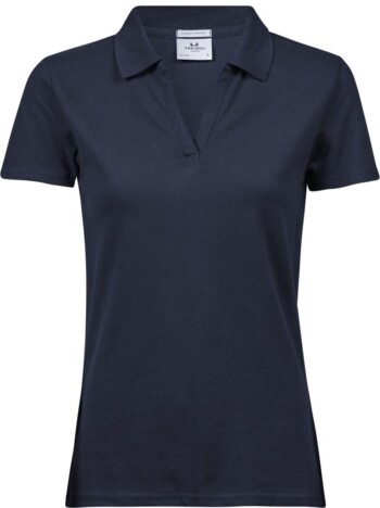 Ladies' V-Neck Luxury Stretch Piqué Polo - Image 3