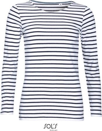 T-Shirt striped long-sleeve Marine - Image 4