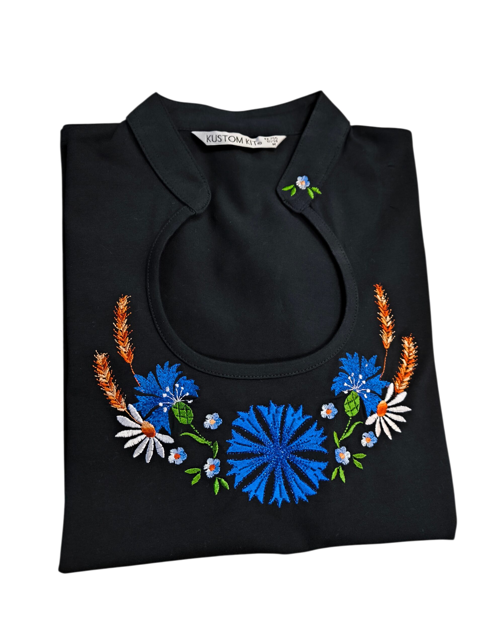 Rahvusliku lillemotiivi ja püstkraega naiselik pluus - Image 2